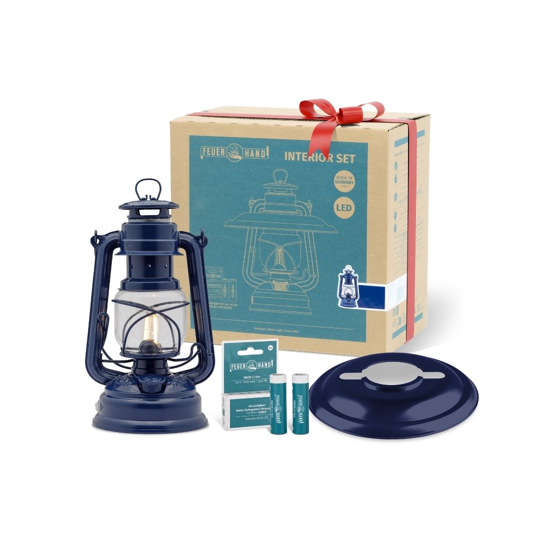 Feuerhand LED Set Cobalt Blue – Lantern, Reflector & Batteries